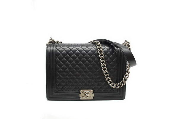 7A Chanel Boy Flap Shoulder Bag A30171 Black Sheepskin Leather Online